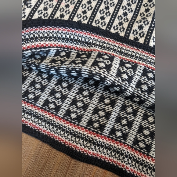 Black Canyon Canadian Wool Sweater L Nordic Boxy Ski Fair Isle Snowflake size L - Picture 10 of 12